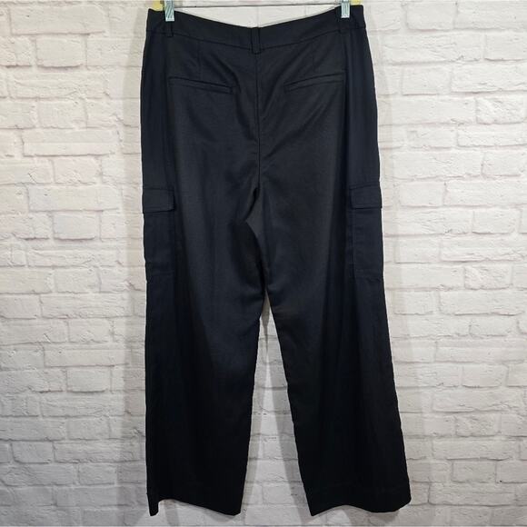 E Loft Drapey Cargo Wide Leg Pants NWT Womens Size 12 Wide Leg Utility Chinos - Picture 5 of 9